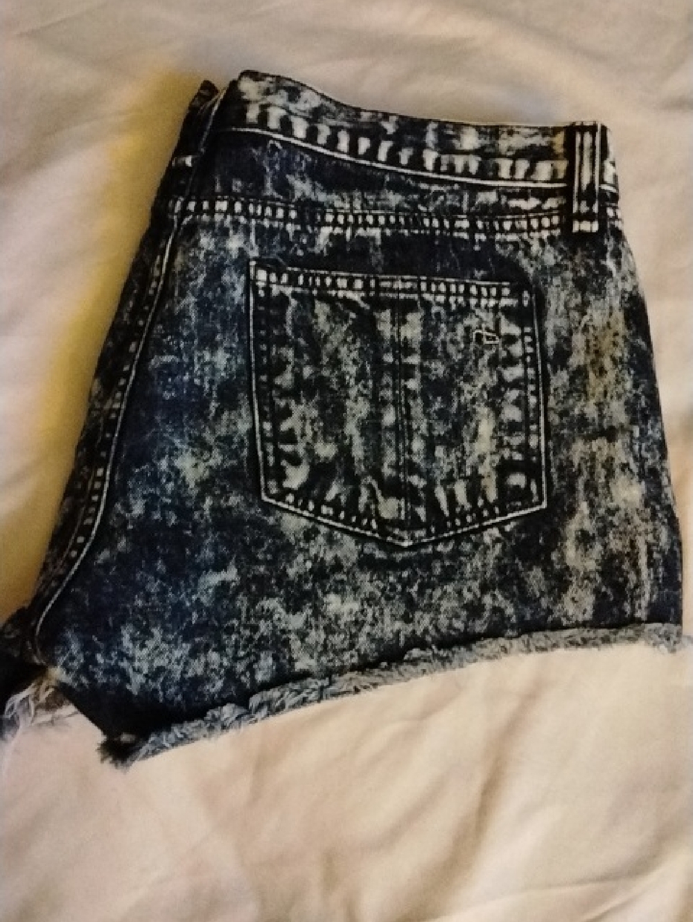 rag & bone Black Acid-Wash Cutoff Denim Shorts